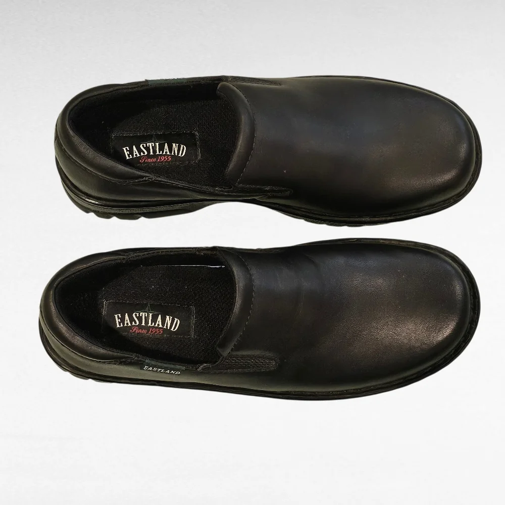 Eastland Newport Black Leather Slip On Loafers Size 10W